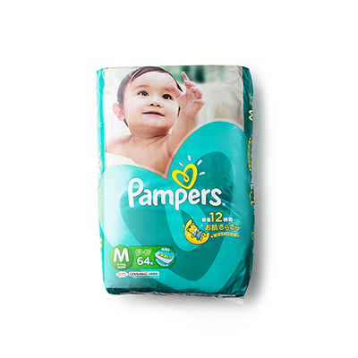 【O'life日本】【两件起售】Pampers帮宝适 绿帮婴儿纸尿裤中号M 64片