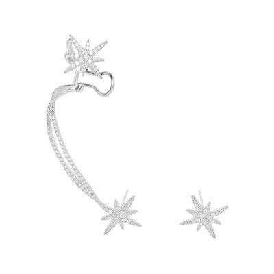 APM Monaco METEORITES系列 纯银镶晶钻耳骨夹耳环