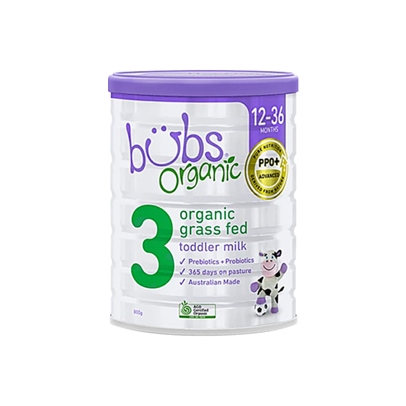 【两罐起售】Bubs贝儿 有机草饲配方奶粉 3段（12-36个月） 800g/罐